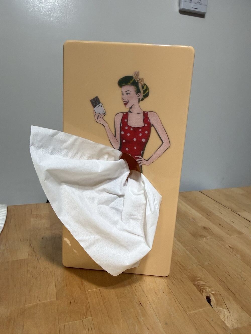 Flying Skirt Tissue Box Cover "Tissue Up Girl" Pop Art By Spextrum